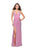 La Femme - 25812 Beaded Deep V-neck Sparkling Jersey Dress In Pink