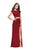 La Femme - 25815 Two Piece Wrap Jersey Sheath Dress In Red