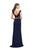 La Femme - 25815 Two Piece Wrap Jersey Sheath Dress In Blue