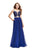 La Femme - 25830 Two Piece Beaded Lace Chiffon A-line Dress In Blue