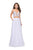 La Femme - 25830 Two Piece Beaded Lace Chiffon A-line Dress In White