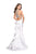 La Femme - 25838 Sleeveless High Halter Ruffled Mermaid Gown In White