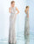 Ieena Duggal  - 25845I Ribbed Jersey Fitted Gown In Silver
