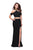 La Femme - 25846 Two Piece Beaded Halter Sheath Dress In Black