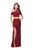 La Femme - 25846 Two Piece Beaded Halter Sheath Dress In Red
