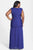 Adrianna Papell - 09G890441 Cap Sleeve Crisscrossed Front Trumpet Gown in Purple