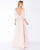 Mac Duggal - 25850R Quarter Sleeve Floral Beaded A-Line Gown In Pink