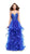 La Femme - Beaded Lace Plunging Sweetheart Ruffled Dress 25857 In Blue