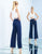 Ieena Duggal  - 25857I Two Piece Criss Cross Jumpsuit In White and Blue
