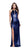 La Femme - 25861 Halter Neck Velvet Sheath Dress in Blue