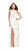 La Femme - 25861 Halter Neck Velvet Sheath Dress in White