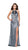 La Femme - 25861 Halter Neck Velvet Sheath Dress in Silver