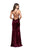 La Femme - 25881 Lace Sweetheart Velvet Sheath Dress In Red