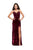 La Femme - 25881 Lace Sweetheart Velvet Sheath Dress In Red