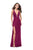 La Femme - 25882 Plunging V-neck Jersey Sheath Dress In Pink