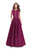 La Femme - 25895 Sparkling Bateau A-line Dress In Pink