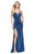 La Femme - 25901 Sleeveless Deep Sweetheart Sheath Dress in Blue and Multi-Color