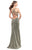 La Femme - 25901 Sleeveless Deep Sweetheart Sheath Dress in Silver and Gold