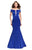 La Femme - 25903 Plunging Notch Off-Shoulder Mermaid Dress In Blue
