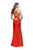 La Femme - 25904 Crisscross Deep Sweetheart Sheath Dress In Red