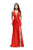 La Femme - 25904 Crisscross Deep Sweetheart Sheath Dress  In Red