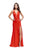 La Femme - 25904 Crisscross Deep Sweetheart Sheath Dress In Red