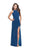 La Femme - 25908 Strappy High Halter Sheath Dress In Blue and Multi-Color