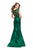 La Femme - 25926 Beaded Lace Off-Shoulder Mikado Mermaid Dress In Green