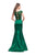 La Femme - 25926 Beaded Lace Off-Shoulder Mikado Mermaid Dress In Green