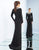 Ieena Duggal - 25926I Beaded High Neck Sheath Dress With Train in Black
