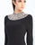Ieena Duggal - 25926I Beaded High Neck Sheath Dress With Train in Black