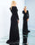 Ieena Duggal - 25934I Rhinestone Ornate Black Velvet Evening Gown in Black