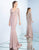 Ieena Duggal - 25935I Bedazzled Plunging V-neck Trumpet Dress In Pink