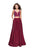 La Femme - 25939 Two Piece Deep V-neck A-line Dress In Red