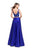 La Femme - 25939 Two Piece Deep V-neck A-line Dress In Blue