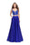 La Femme - 25939 Two Piece Deep V-neck A-line Dress In Blue