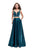 La Femme - 25939 Two Piece Deep V-neck A-line Dress In Green