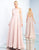Ieena Duggal - 25945I Sleeveless Bateau Pleated Ballgown With Train in Pink