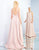 Ieena Duggal - 25945I Sleeveless Bateau Pleated Ballgown With Train in Pink
