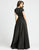 Ieena Duggal - 25947I Jewel Pleated A-Line Evening Gown In Black