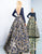 Ieena Duggal - 25950I Golden Leaf Bateau Long Sleeves Ballgown in Blue and Gold