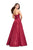 La Femme - 25953 Strapless Sweetheart Mikado Ballgown In Red