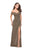 La Femme - 25955 Off Shoulder Sweetheart Sheath Dress In Silver and Gold