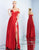 Ieena Duggal - 25958I Off Shoulder A-Line High Slit Prom Gown In Red