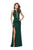 La Femme - 25962 Sleeveless Illusion Paneled Satin Sheath Gown In Green