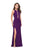 La Femme - 25962 Sleeveless Illusion Paneled Satin Sheath Gown In Purple