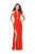 La Femme - 25962 Sleeveless Illusion Paneled Satin Sheath Gown In Red