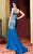 MNM Couture - 7417 Embellished Pleated Trumpet Dress In Blue