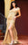 MNM Couture - 7417 Embellished Pleated Trumpet Dress In Neutral