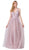 Dancing Queen - 2596 Illusion Plunging Neck Floral Applique Tulle Gown In Pink
